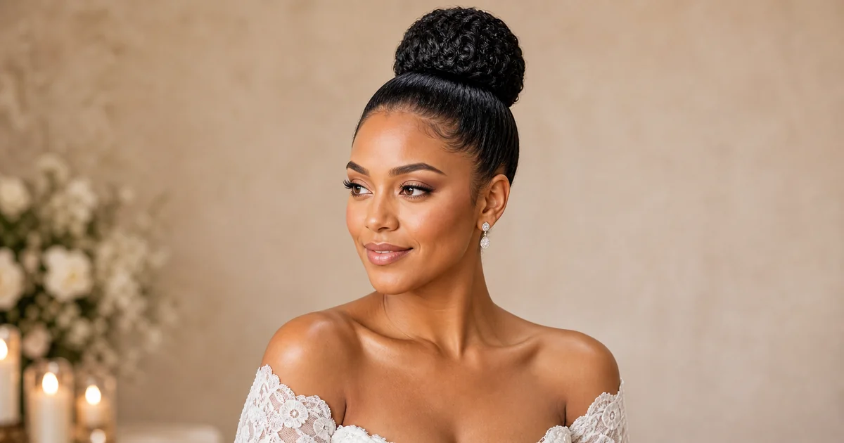 structured high bun wedding updo