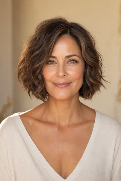 17 Short Haircuts for Women Over 50 With Wavy Hair That Look Effortless 4 textured point-cut bob for fine wavy hair, mature women