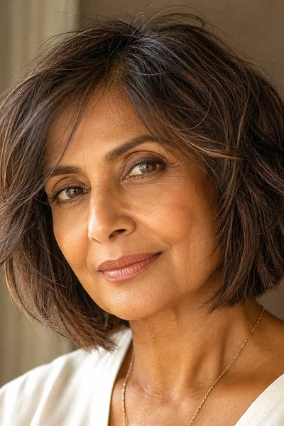 Textured bob with razored ends for fine hair over 50 — feathered ends make thin hair look fuller