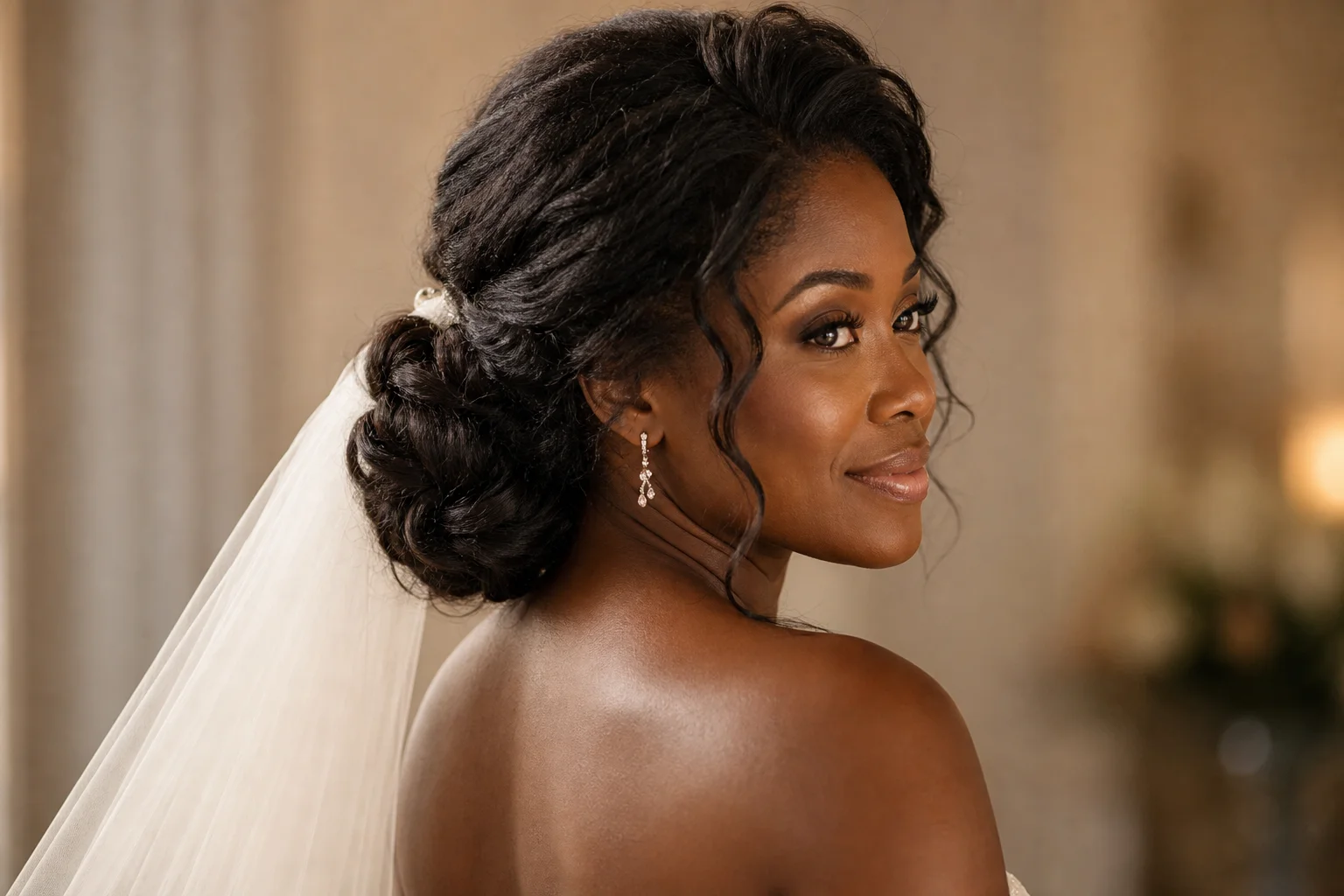 18 Wedding Hairstyles With a Veil You'll Fall in Love With 15 Textured low bun with veil wedding hairstyle for thick hair updo