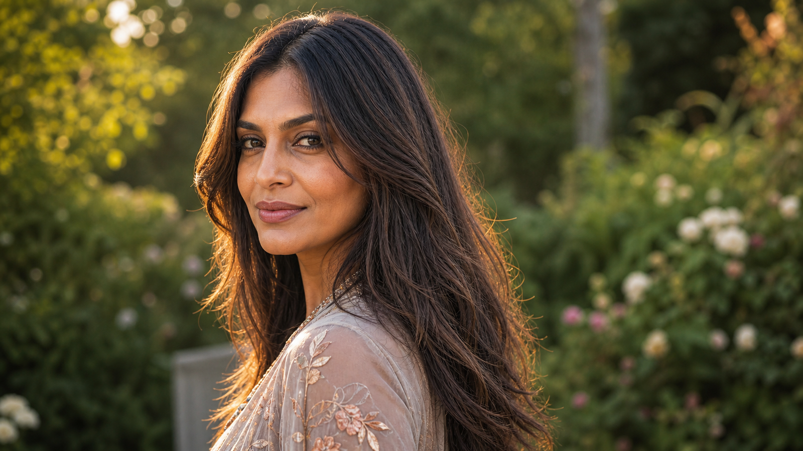 Long hair with minimal layering and textured point-cut ends for soft texture.