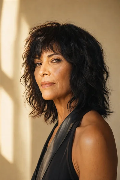 25 Flattering Short Layered Haircuts for Women Over 50 21 textured shag for thick coarse hair on Latina woman over 50