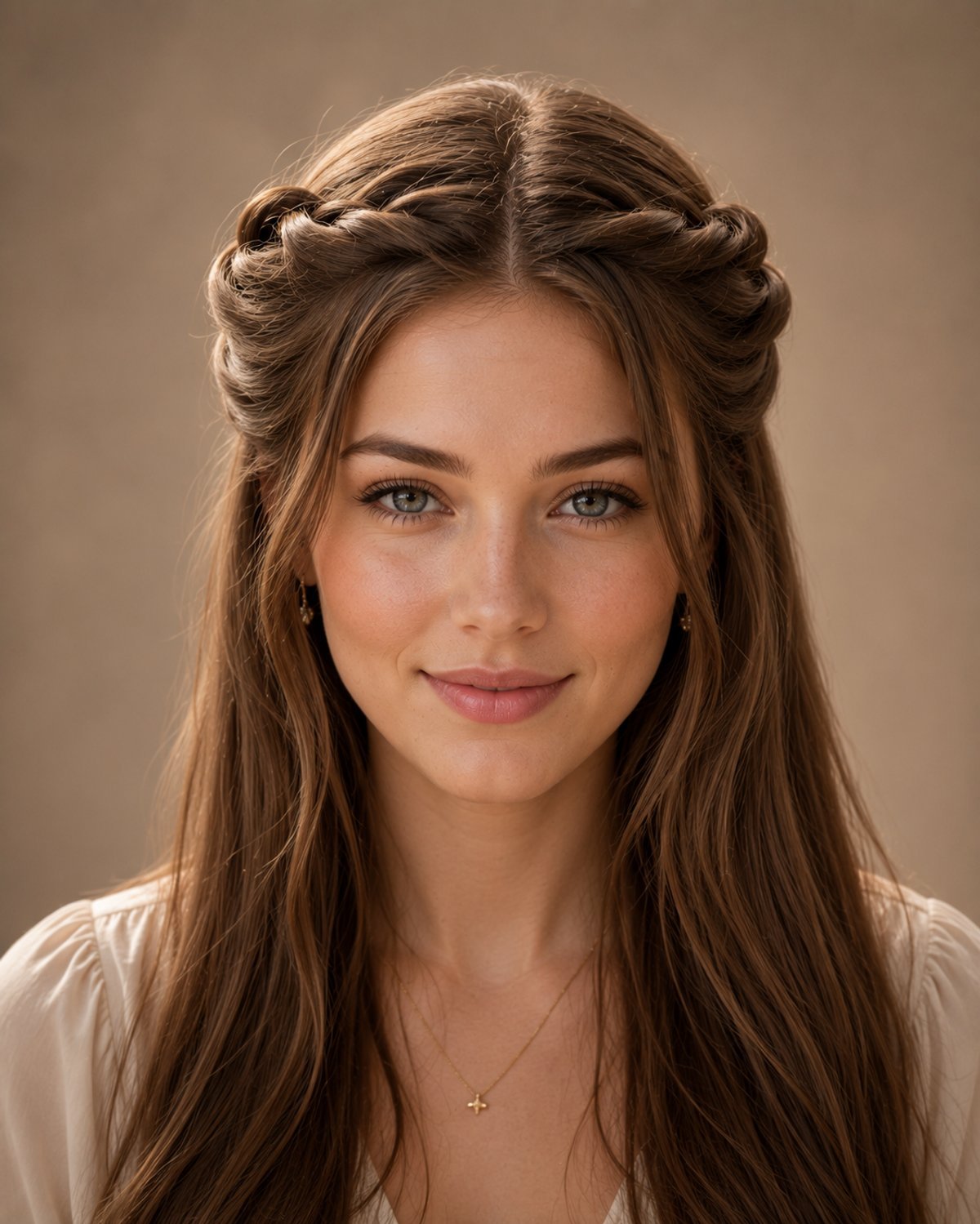 Twisted crown hairstyle for long hair — halo-inspired updo without braiding