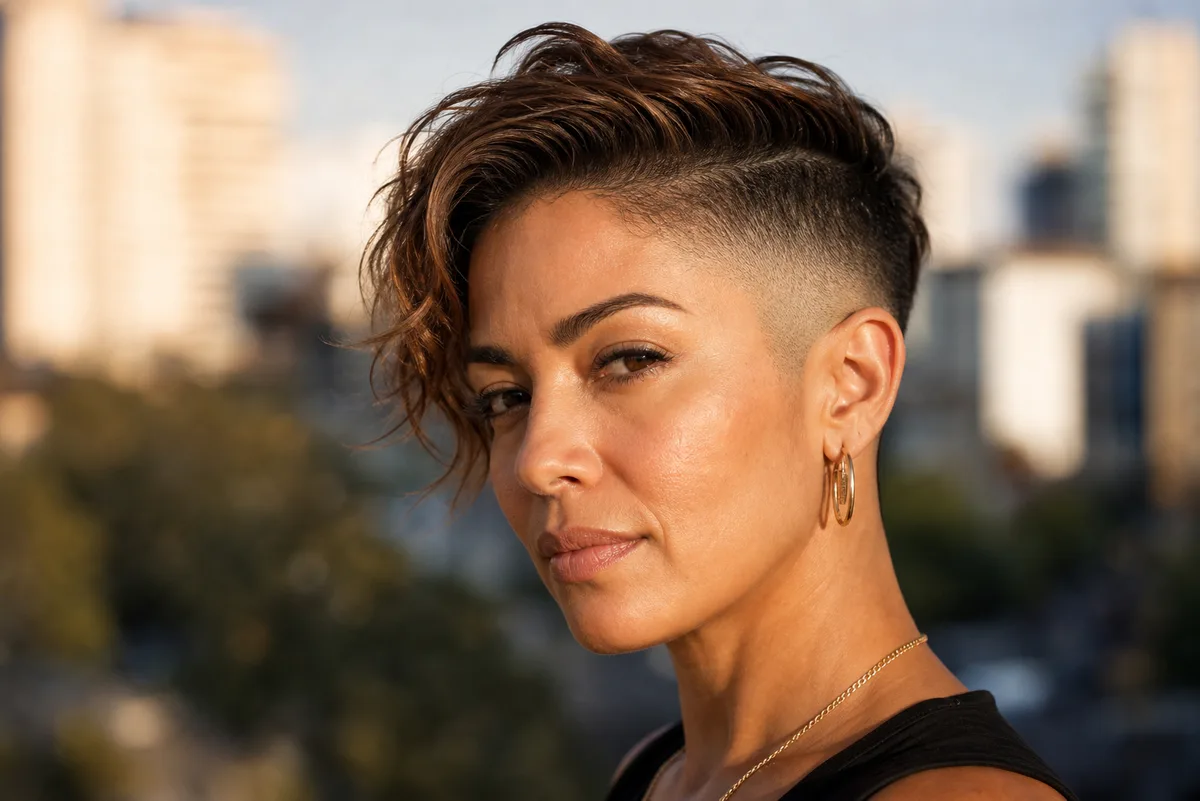 35 Edgy Short Haircuts for Women Ready for a Bold Change 14 Undercut with fade on wavy hair — gradual blend short hairstyle with textured top