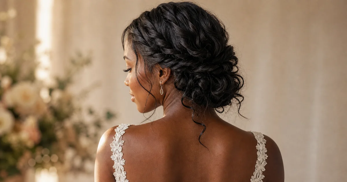 undone twisted bun wedding updo