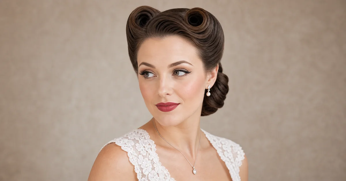 victory roll pin-up wedding updo