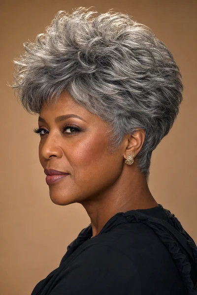 Voluminous crown cut with layered lift and fullness at the crown