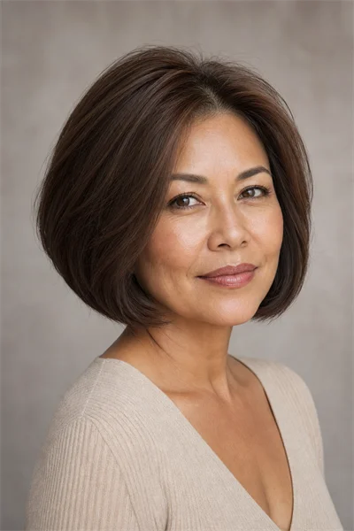 25 Flattering Short Haircuts for Women Over 50 Round Faces 25 Volumizing bob with root perm — lasting lift for fine, flat hair over 50