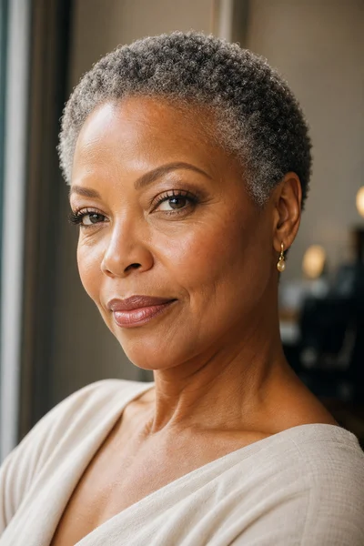 35 Short Haircuts for Black Women Over 50 That Look Stunning in 2026 4 Wash-and-go TWA — tight 4c natural hair short cut for Black women over 50