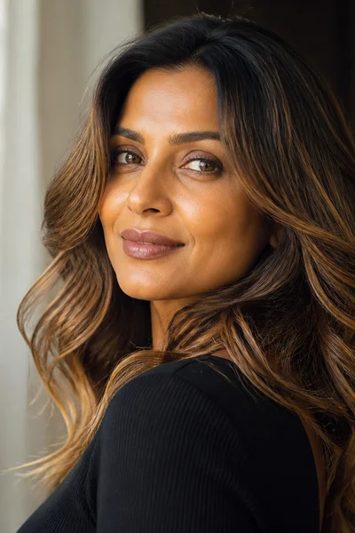 Golden brown balayage on wavy hair — low-maintenance warm fall color with dimension