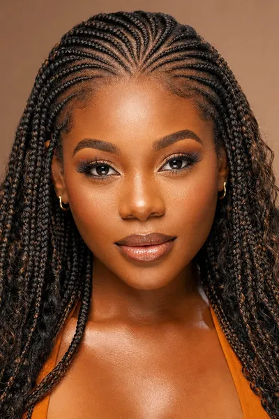 20 Goddess Braids That Make a Statement 7 micro goddess braids with fine cornrow rows creating a refined sleek finish