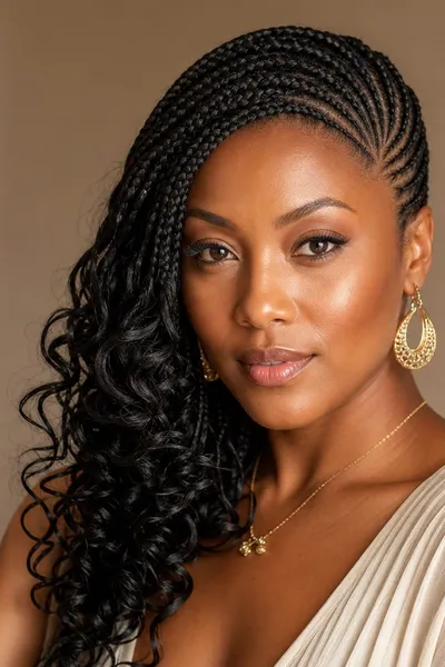 20 Goddess Braids That Make a Statement 14 side-swept goddess braids with a deep asymmetric side part