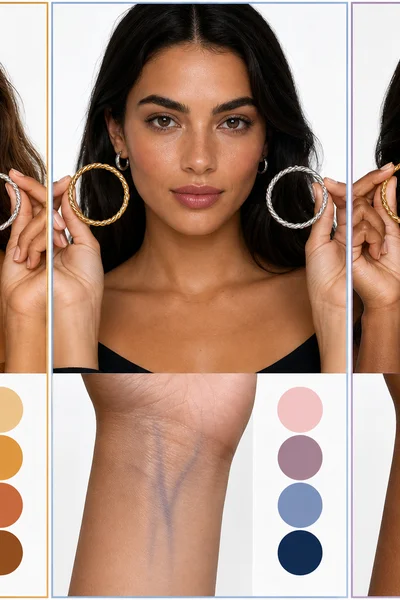 Skin undertone guide — jewelry and vein test for warm, cool, and neutral tones