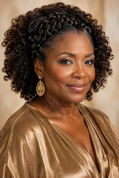 Braided crown with curls, one of these homecoming hair ideas for long hair