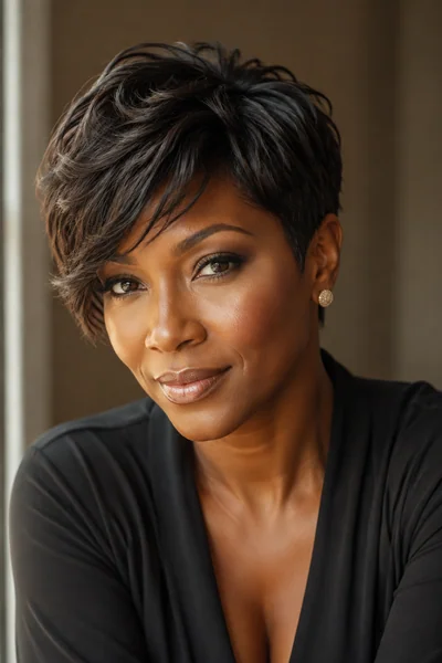Classic Textured Pixie haircut flattering a heart-shaped face