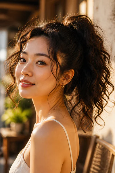 Curly ponytail with volume, one of these homecoming hair ideas for curly and textured hair