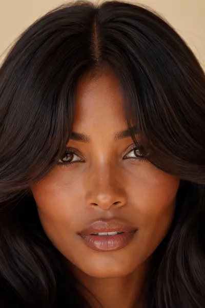 Bottleneck Bangs: The New Trend to Try This Year 4 curtain bangs close-up showing the center part and side-swept pieces