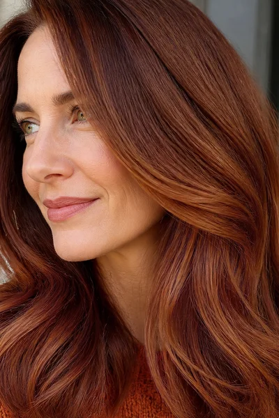 Fall Hairstyle Refresh Ideas for Women Over 40 8 Auburn fall hair color for women over 40