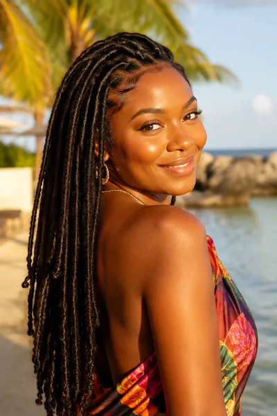 Faux locs or goddess locs for vacation travel, temporary protective install for trips