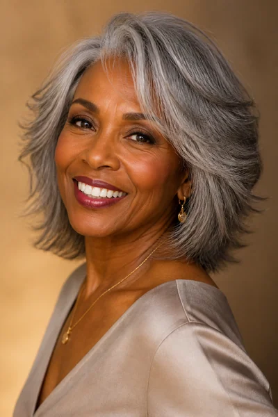30 Flattering Hairstyles for Women Over 60 You Will Love 18 Feathered layers cut for women over 60 — soft razor-cut gray shoulder-length style