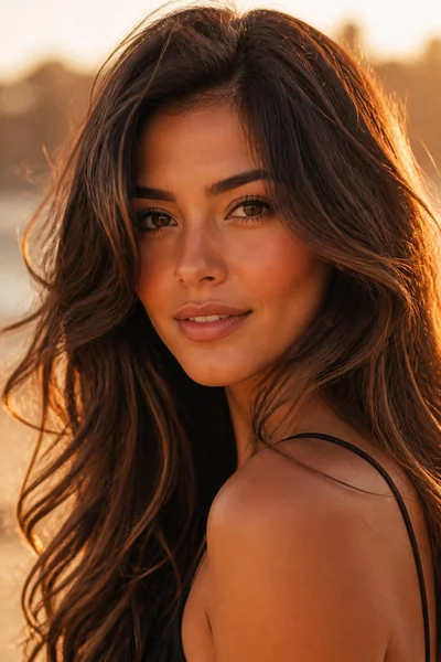 Long Beachy Waves haircut flattering a heart-shaped face