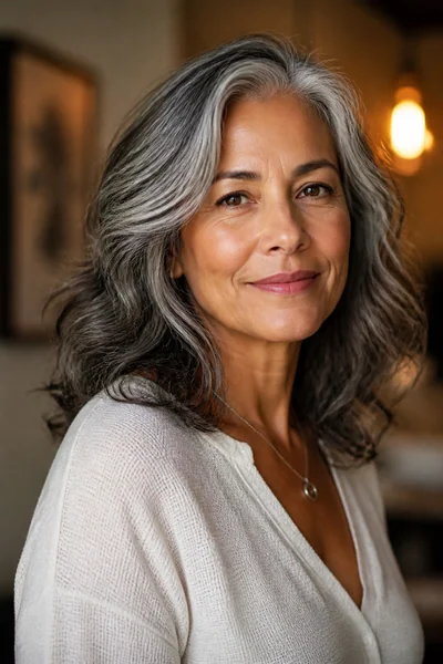 30 Flattering Hairstyles for Women Over 60 You Will Love 30 Long wavy lob for women over 60 — shoulder-grazing gray wavy cut with natural texture