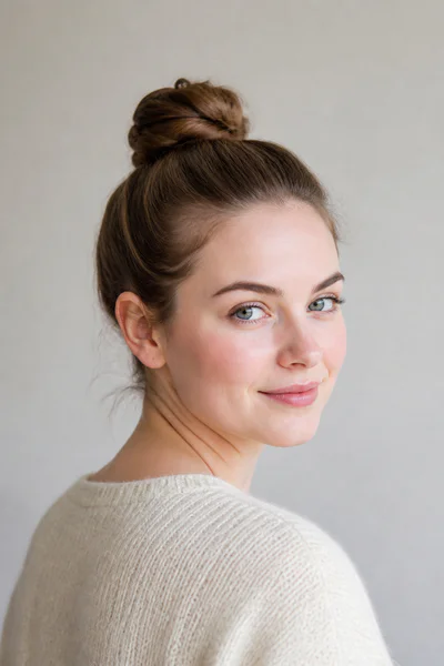 Simple twisted bun, a quick five-minute no-braid style