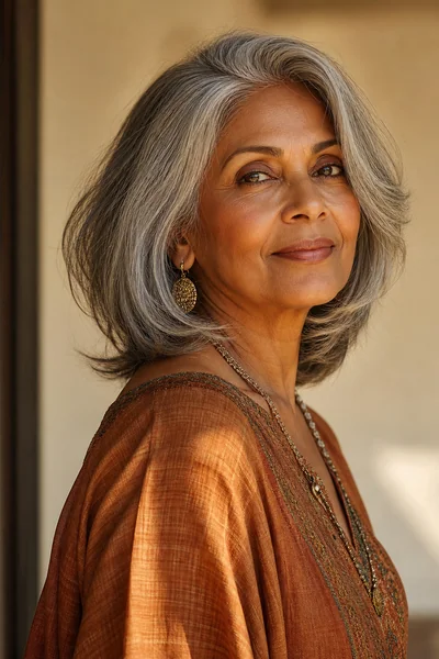 30 Flattering Hairstyles for Women Over 60 You Will Love 13 Shoulder-length layered bob for women over 60 — long gray bob with face-framing movement