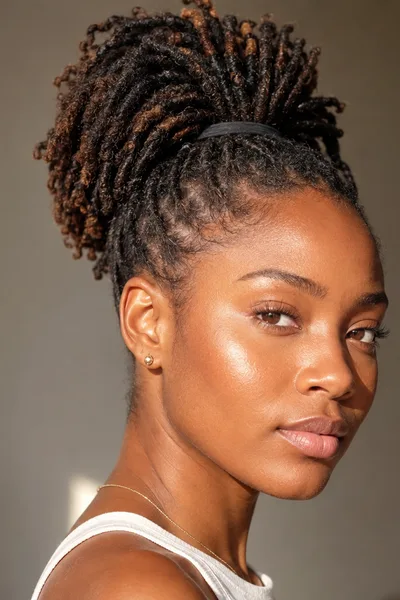 Simple loc ponytail hairstyle, quick protective style for all loc maturity levels