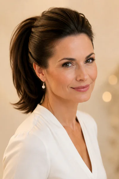 Sleek high ponytail with volume, one of these homecoming hair ideas for medium-length hair
