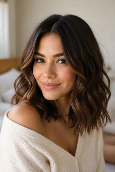 Soft waves with a middle part, one of these homecoming hair ideas for medium-length hair