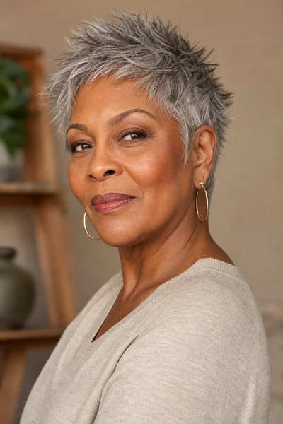 30 Flattering Hairstyles for Women Over 60 You Will Love 6 Textured gray crop for women over 60 — tousled matte finish with point-cut ends