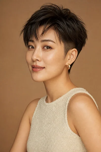 Textured Crop haircut flattering a heart-shaped face