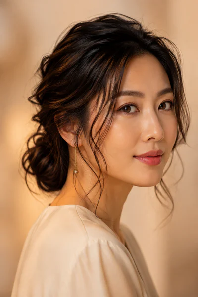 Textured low bun, one of these homecoming hair ideas for medium-length hair