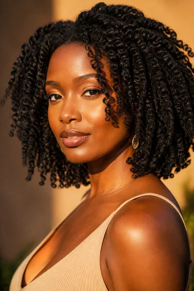 Twist-Out Style haircut flattering a heart-shaped face
