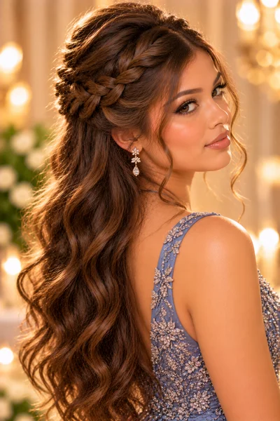 30 Braided Prom Hairstyles 2026 That Will Turn Every Head 14 French braid half-up with crown volume — braided prom hairstyle 2026 for fine hair