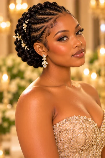 30 Braided Prom Hairstyles 2026 That Will Turn Every Head 30 short cornrow updo with extensions — braided prom hairstyle 2026 for short natural hair